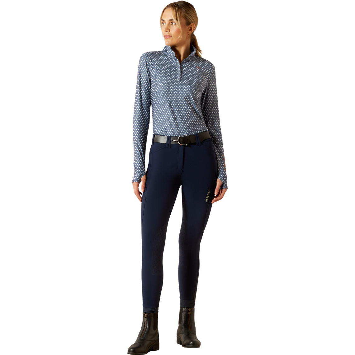 2025 Ariat Femmes Lowell 3.0 1/4 Zip Sous-couche 10062630 - China Blue Arrows